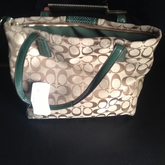 SOLD/NWT Coach Green Python Bag - Picture 2 of 4