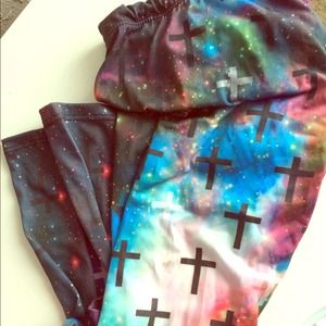 SOLD in bundle Galaxy cross leggings