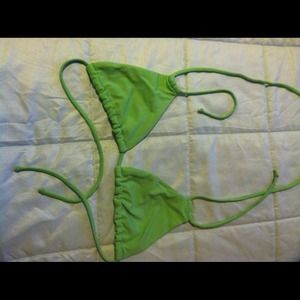 Green triangle bikini top.