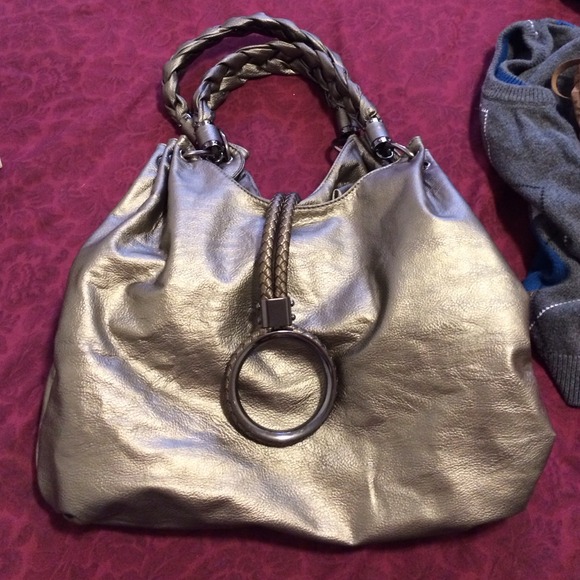 Dark metallic purse