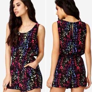FOREVER 21 Multicolored Geo Print Romper
