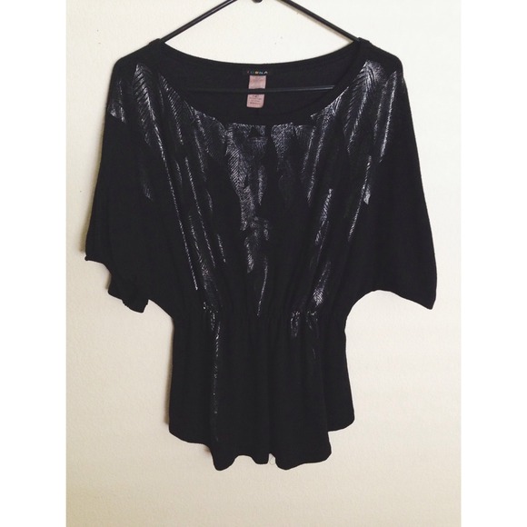 Silver Feather Design Top