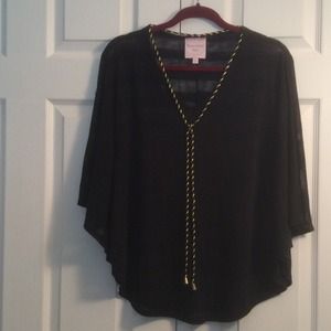 Light weight black on black strip top