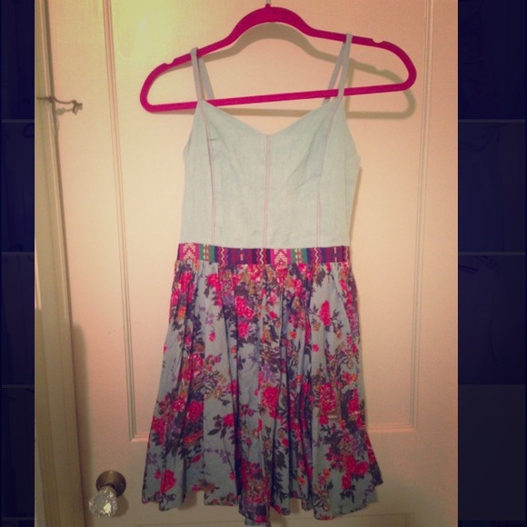 Urban Outfitters floral & denim dress