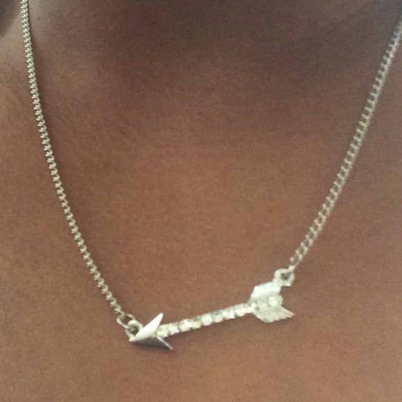 Silver Tone Pave Arrow Necklace - Picture 4 of 4