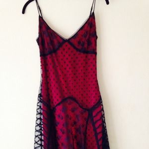 Betsey Johnson red and black lace dress