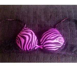 Purple & black zebra bra 32b