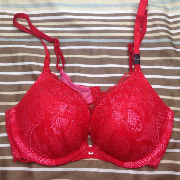 Red crystal bra