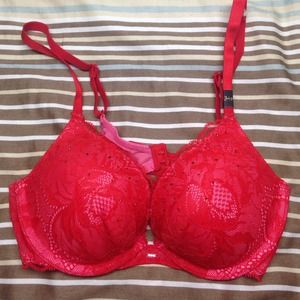 Red crystal bra