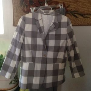 Grey plaid blazer