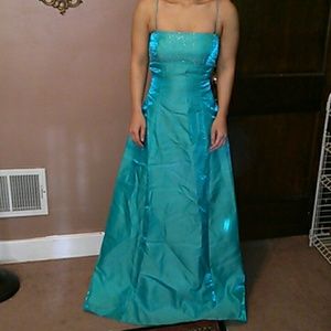 Turquoise prom dress, evening gown
