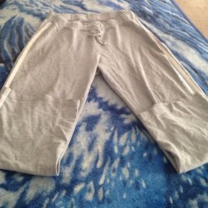 Gray sweat with white strips