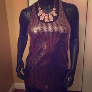 Forever 21 sequin sheer tank