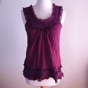 Plum Orchid Summer Ruffle Tank