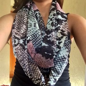 Pink and Black Infinity Scarf