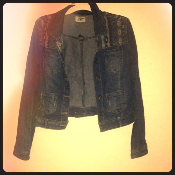 Jolt tribal print jean jacket