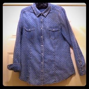 Denim Shirt with Pearl Snaps- Super Soft!
