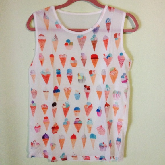 Ice Cream/ Cupcakes Chiffon Top
