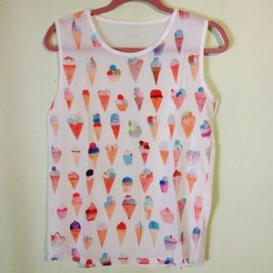 Ice Cream/ Cupcakes Chiffon Top