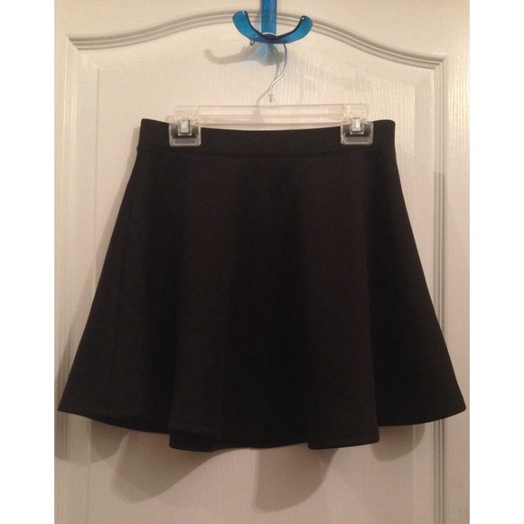 Black Scuba Skater Skirt