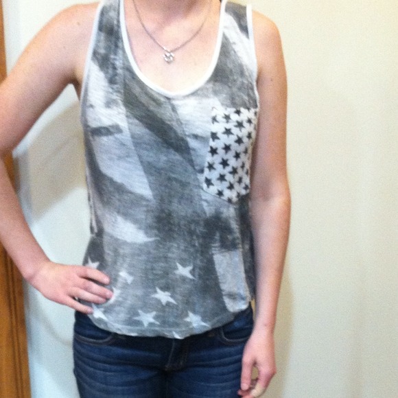 MANGO JEANS AMERICAN FLAG STARS TANK SIZE XS - Picture 2 of 4