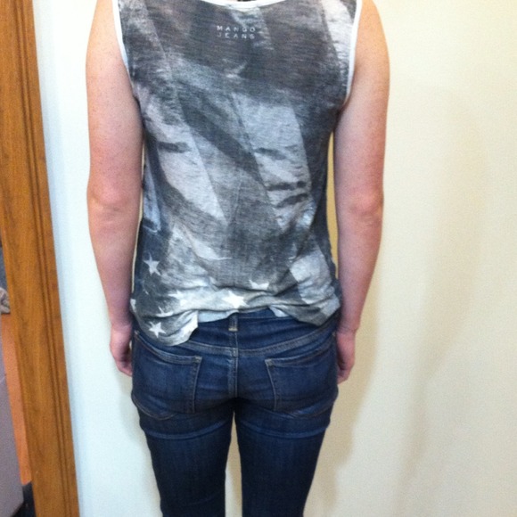 MANGO JEANS AMERICAN FLAG STARS TANK SIZE XS - Picture 3 of 4