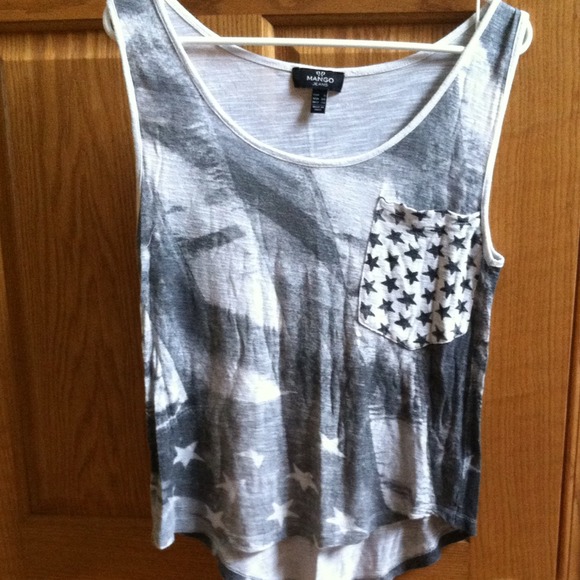 MANGO JEANS AMERICAN FLAG STARS TANK SIZE XS - Picture 4 of 4