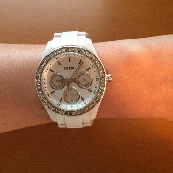 White fossil watch