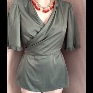 BCBG Silk Wrap Blouse