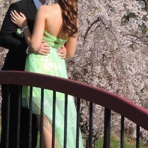 Bright green prom dress