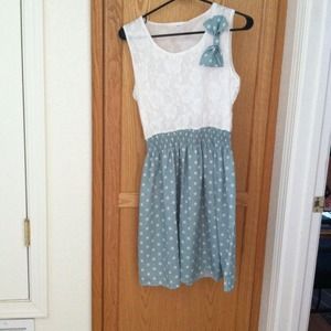 Cute polka dot & lace dress