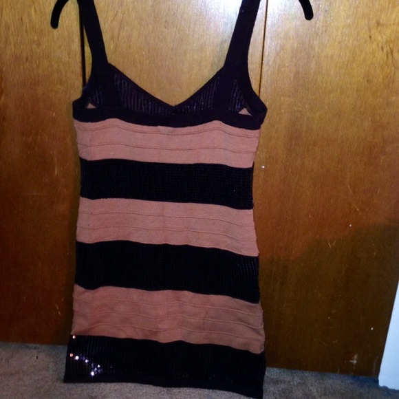 Brown sequin bondage dress - Picture 3 of 3