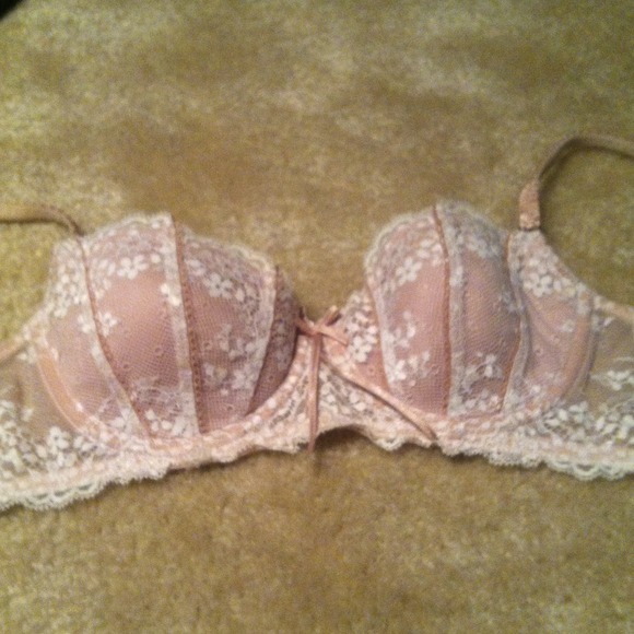 Beige/peach with cream color lace 34b