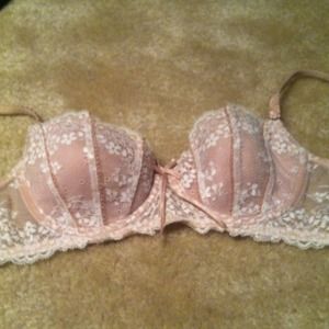 Beige/peach with cream color lace 34b