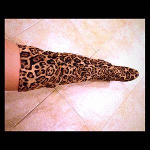 Cheetah over the knee boots