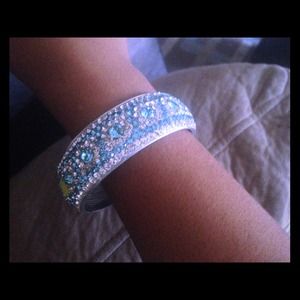 Swarovski Clear and Blue Crystal Bangle