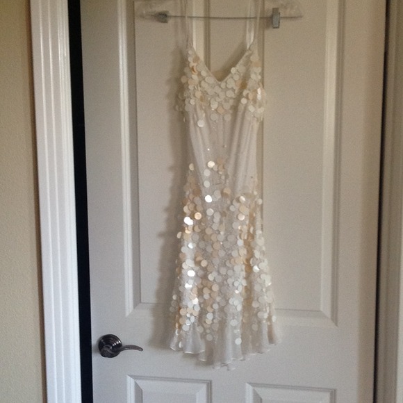 Flashy bicici 100% silk white dress
