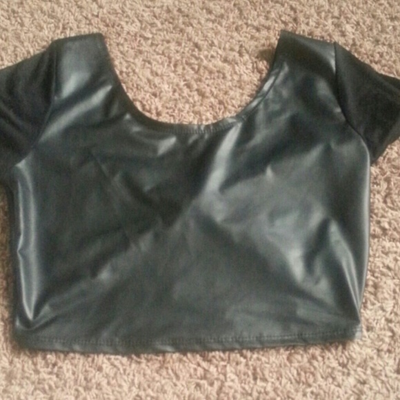 Faux Leather Cropped Top