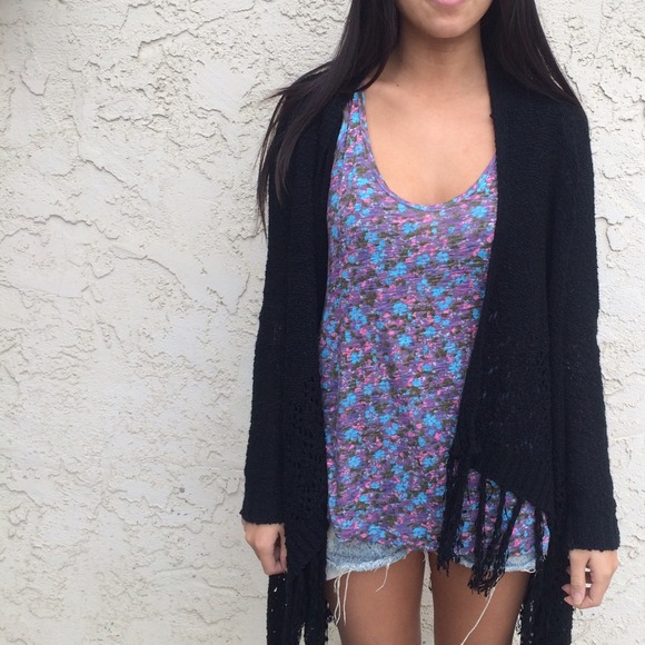 silence + noise Tops - Floral Zip Back Tank