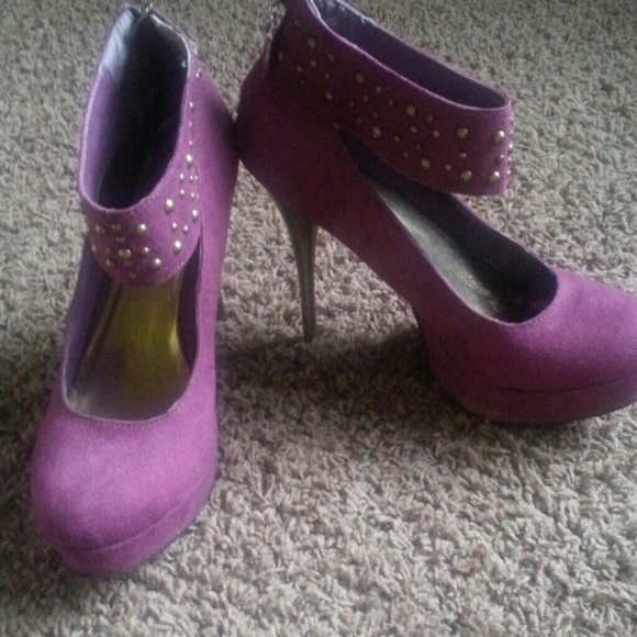 Purple Studded Platform Heels