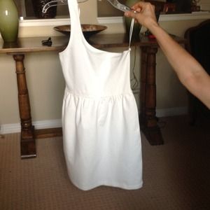 Zara one shoulder white dress