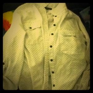 Black and white polka dot button up shirt