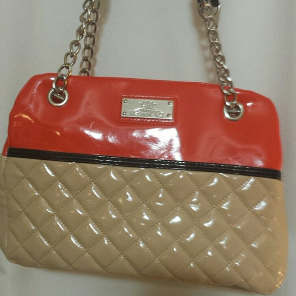 Next Handbags - NWOT -  Stylish Orange and Nude chain purse