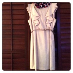 Fully lined linen dressy dress. Pretty in Pink.