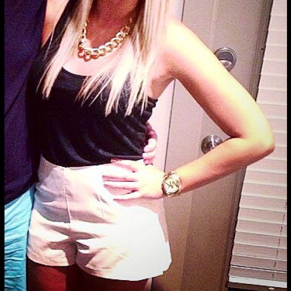 SOLD High waisted cream shorts