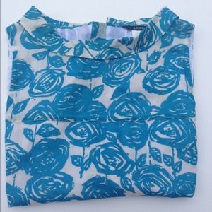 Jcrew rose printed lined sleeveless shirt