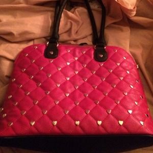 Betsy Johnson pink and gold bag