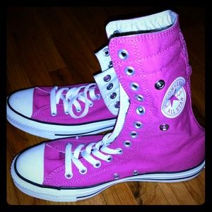 Pink high top converse sneakers!