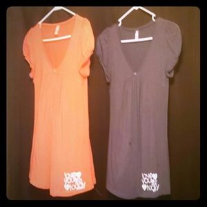 2 nice shirts 1 coral other purple