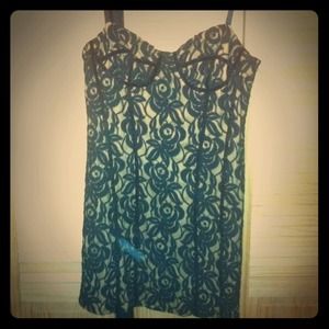 Lace Black & beige INC corcet look dress